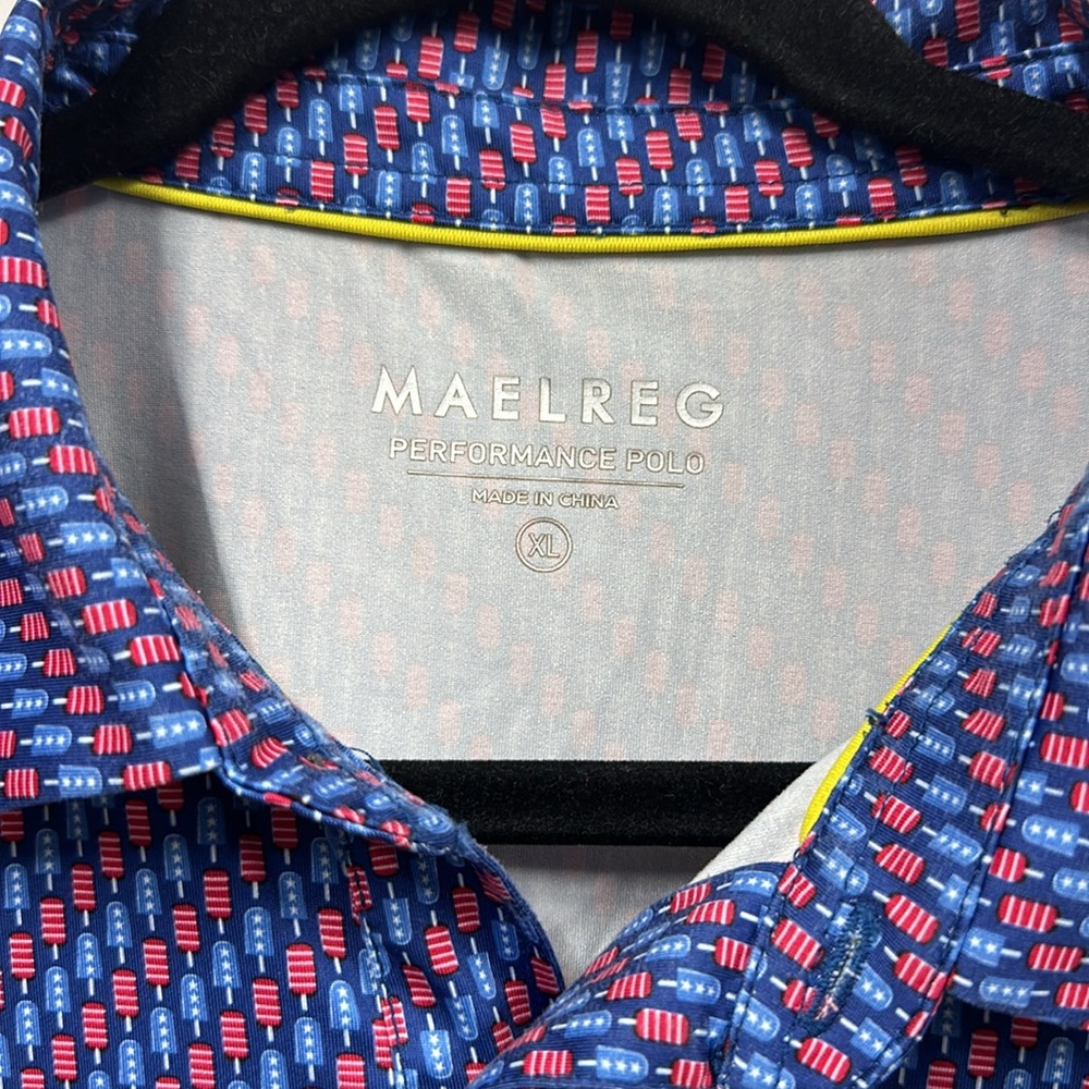 Maelreg Printed Golf Shirts-Patriotic Ice Cream polo XL - Picture 3 of 6